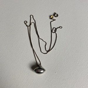 Sterling Silver Necklace with Football Charm